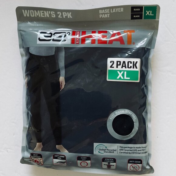 32 DEGREES Women's 2 Pack Base Layer Pants NIP Size XL - Picture 1 of 5